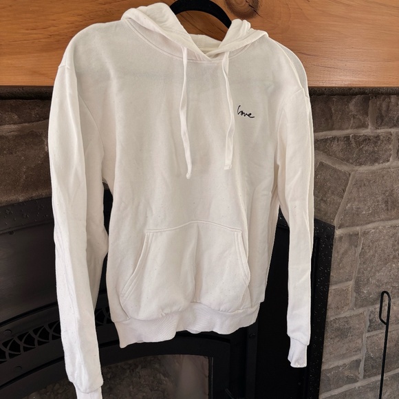 White Hoodie with “Love” Graphic - Picture 1 of 4